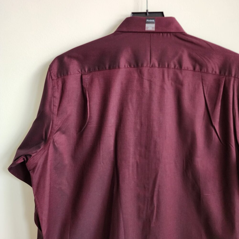 18.5 36/37 Red Wine Dress Shirt Traditional Fit Dark Jos A Bank New Solid Mens - Picture 16 of 16